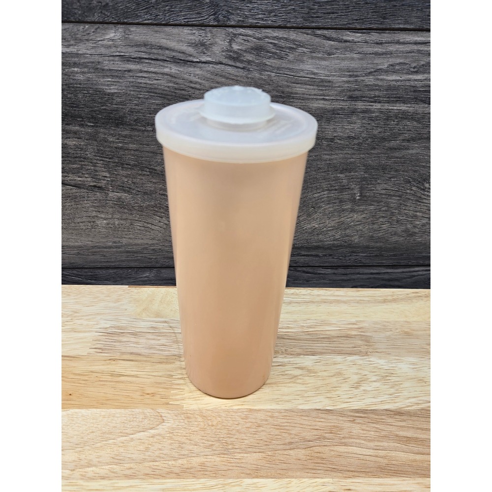 Vintage Tupperware Peach Shaker Canister 107-20 with Sifter Lid 307-13 USA